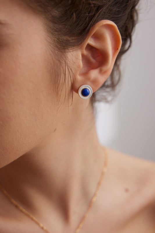 Radiant Simplicity: Sterling Silver Lapis Lazuli Earrings